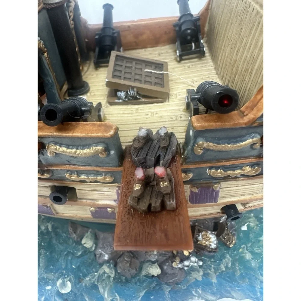 Lemax Spooky Town Galleon Pirate Ship WORKS  NEEDS MINOR  REPAIR  34760 Vtg